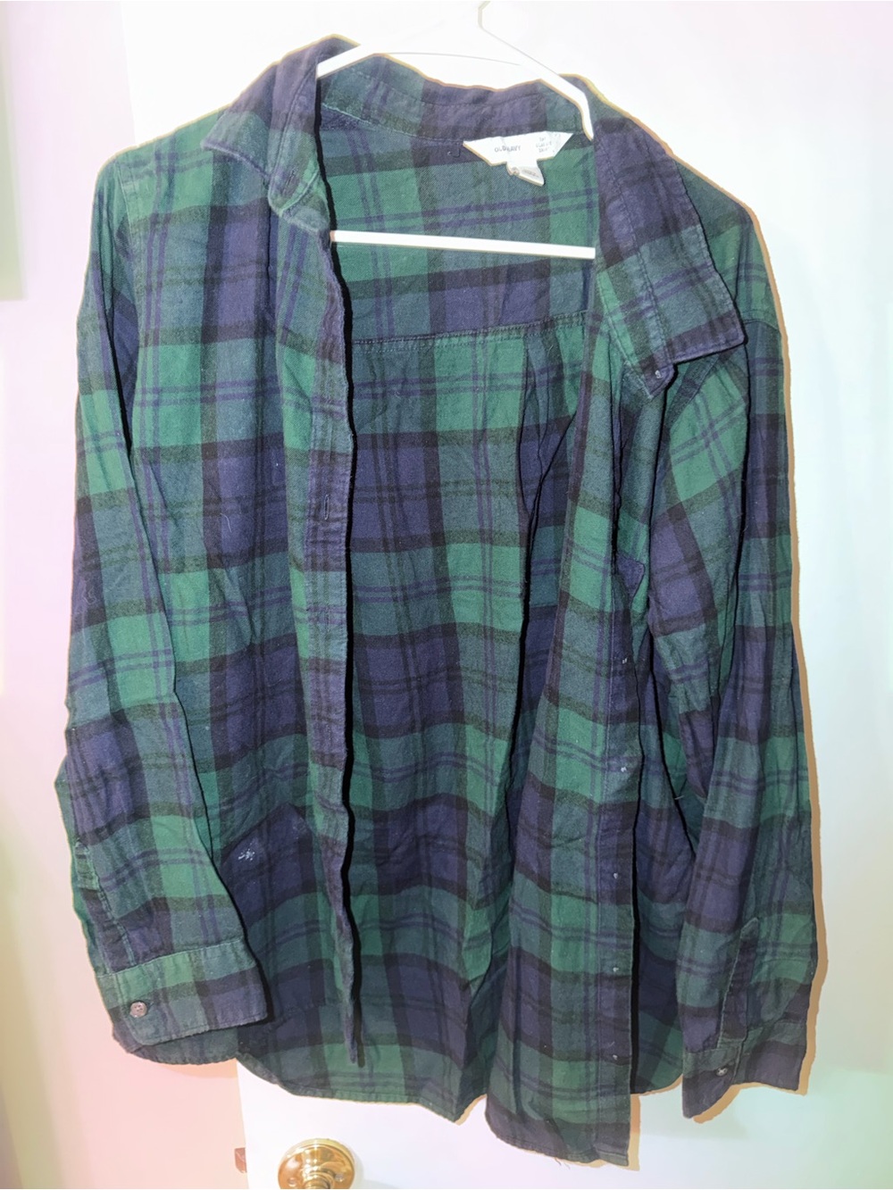 Old Navy Green & Navy Plaid Shirt Jacket
